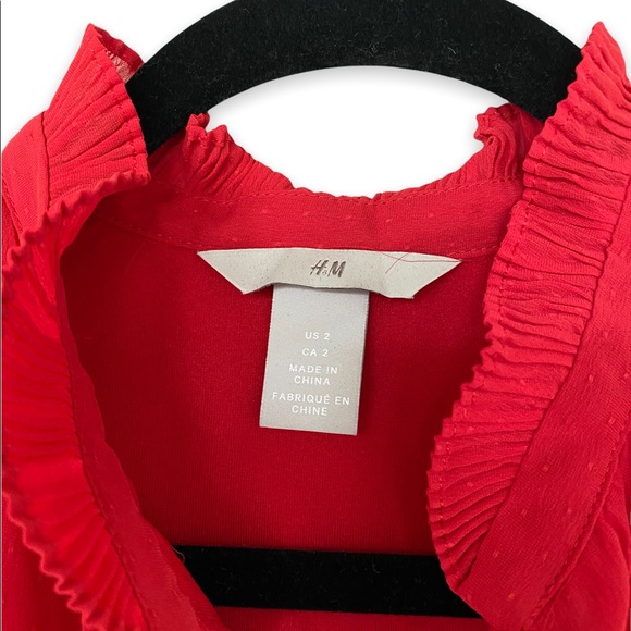 SOLD H&M Red Chiffon Dress 2 - Picture 3 of 4